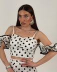 Cordset SELVA - Completo top e gonna lunga a pois