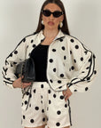 Cordset BALL - Completo giacca con zip e pantaloncino a pois