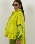 Pelliccia in visone giallo N134 - mantella in visone giallo