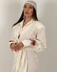 Abito LINO - abito lungo in lino a kimono