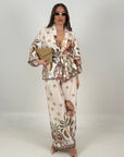 Tailleur kimono CIRCUS - io a casa dell’hockey Monaco e pantalone, palazzo effetto seta