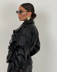 Giacca TOMS - giacca in eco pelle con cintura nel punto vita - top quality 