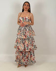 Abito LUCIA - abito lungo con balze sulla gonna fantasia a fiori COLLEZIONE CHIC