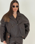 Giacca modello bomber in eco pelle