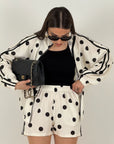 Cordset BALL - Completo giacca con zip e pantaloncino a pois