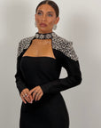 Abito ELEGANCE - Abito lungo a sirena con copri spalle in Swarovski