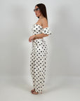 Completo a pois - completo composto da top a fascia con manicotti e pantalone balloon