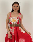 Abito follow - abito longuette in cotone fantasia fiori - collezione chic