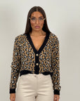 Cardigan corto fantasia leopardata