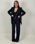 Tailleur MIRY - tailleur sartoriale 3 pezzi - gilet giacca e pantalone palazzo