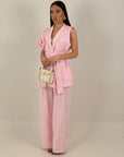 Tailleur PEONIA - Completo gilet con fiore e pantalone
