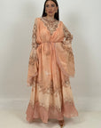 Abito duchessa - abito lungo in chiffon dai colori pesca e bronzo - collezione chic