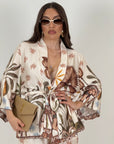 Tailleur kimono CIRCUS - io a casa dell’hockey Monaco e pantalone, palazzo effetto seta