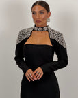 Abito ELEGANCE - Abito lungo a sirena con copri spalle in Swarovski