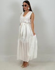 Abito IMMAGINATION - abito lungo in organza con cintura in vita