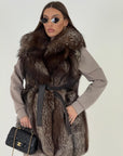 (SALDO) Gilet in volpe marrone N401