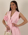 Tailleur PEONIA - Completo gilet con fiore e pantalone