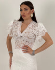 Abito AMBER - abito longuette in pizzo - tessuto elastico - COLLEZIONE CHIC