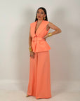 TAILLEUR PESCA - tailleur composto da gilet con cintura e pantalone palazzo