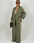 Tailleur BARCELLONA - giacca over con pantalone palazzo con riga laterale