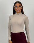 Maglia misto cachemire, collo alto
