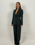 Tailleur SHOPPING - Tailleur sartoriale fantasia gessata con giacca monopetto e pantalone a palazzo
