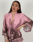 SALDO Cordset KIMB - tailleur kimono e Pantalone palazzo effetto seta