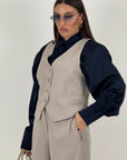 Tailleur LORETTA - Completo gilet e pantalone palazzo