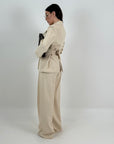 SALDO Tailleur girasole - tailleur giacca strutturata con fiocco regolabile nel punto vita e pantaloni palazzo