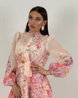 Abito TOSCANA - abito corto fantasia a fiori - abito collezione chic