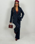 Tailleur Katia - Chaqueta y pantalones completos con detalles de piedra
