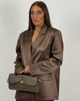 Tailleur LOUMINOUS - tailleur effetto seta con giacca over e pantaloni palazzo