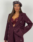 Tailleur Katia - Chaqueta y pantalones completos con detalles de piedra