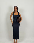 Abito Anastasia - abito in jeans - abito longuette fantasia gessata