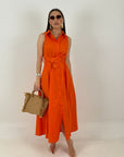 Abito ORANGE - abito longuette con cintura in vita