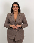 CURVY Tailleur MICKI - COMPLETO GIACCA E PANTALONE GESSATO