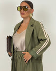 Tailleur BARCELLONA - giacca over con pantalone palazzo con riga laterale