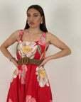 Abito follow - abito longuette in cotone fantasia fiori - collezione chic