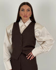 Tailleur LORETTA - Completo gilet e pantalone palazzo