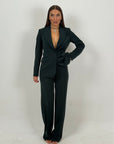 Tailleur SHOPPING - Tailleur sartoriale fantasia gessata con giacca monopetto e pantalone a palazzo