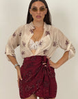 Gonna pareo bandana bordeaux