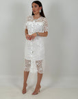 Abito BRILLANTINO - abito longuette in pizzo con bottoni gioiello - collezione chic