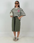 Bermuda GIOVANNA - pantalone con elastico e laccetto in vita