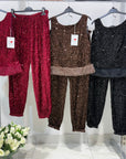 CORDSET NEVE - completo blusa e pantalone in paillettes