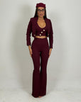 Tailleur VIOLANTE - Tailleur sartoriale 3 pezzi panciotto giacca corta e pantalone effetto guaina a zampa