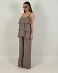 Cordset ELISA - Completo blusa con rouche e pantalone