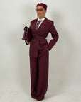 Tailleur ENRICA - COMPLETO GIACCA CON CINTURA E PANTALONE GESSATO