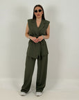 Tailleur ESTER - Completo gilet con cintura e pantalone