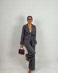Tailleur FIAMMA - Completo giacca con cintura e pantalone con punti luce