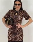 Abito CHARLOTTE - Abito corto leopardato